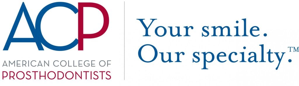 logo for the american college of prosthodontists. Your smile our specialty